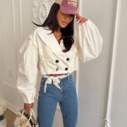 Jeansy Classic Blue z Koronkowym Paskiem