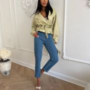 Kurtka Eko-Skóra Premium – Pistacjowa