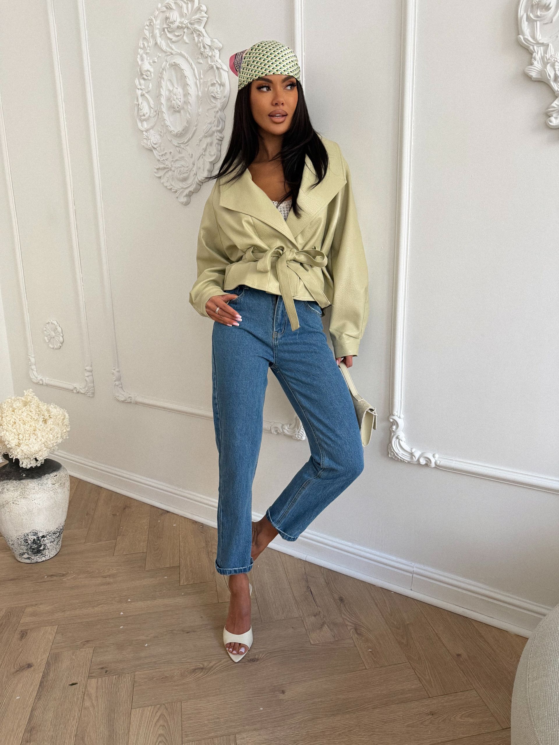 Kurtka Eko-Skóra Premium – Pistacjowa