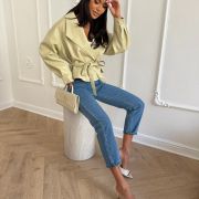 Kurtka Eko-Skóra Premium – Pistacjowa