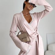 Komplet dzianinowy LACE TOUCH – Pudrowy Róż