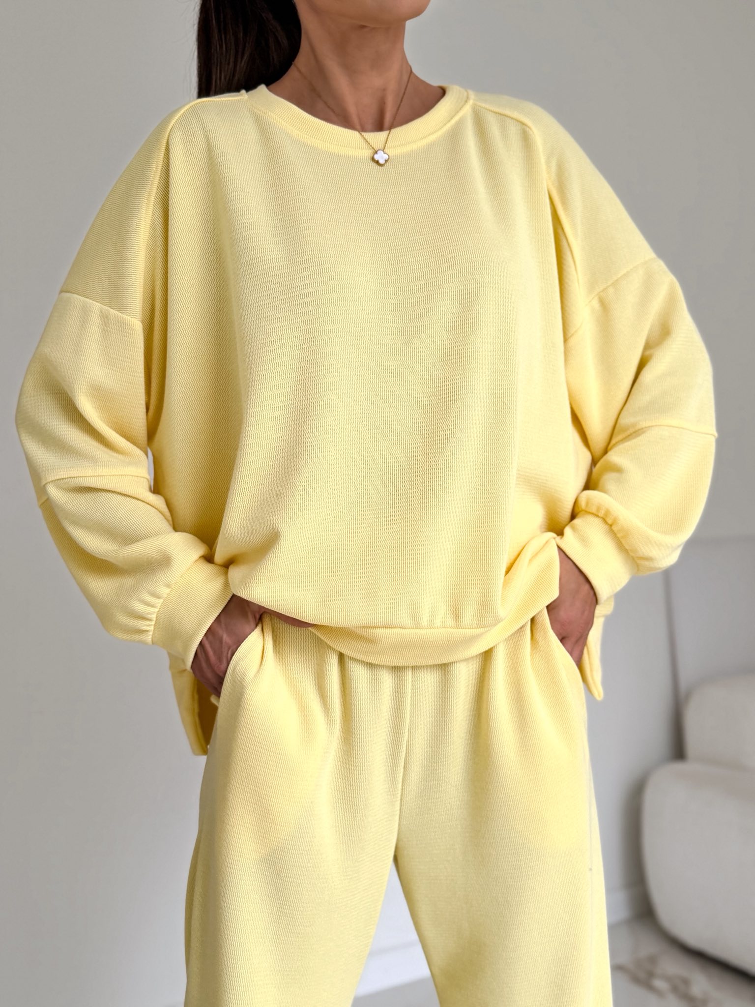 Komplet dresowy LOUNGE CLOUD – Cytrynowy