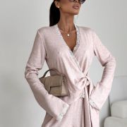 Komplet dzianinowy LACE TOUCH – Pudrowy Róż