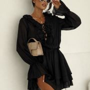 SUKIENKA BELLA RUFFLE BLACK
