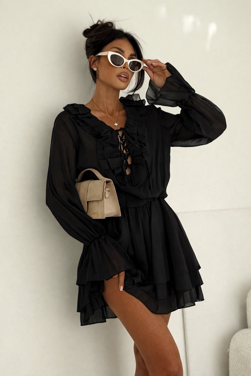 SUKIENKA BELLA RUFFLE BLACK