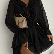 SUKIENKA BELLA RUFFLE BLACK