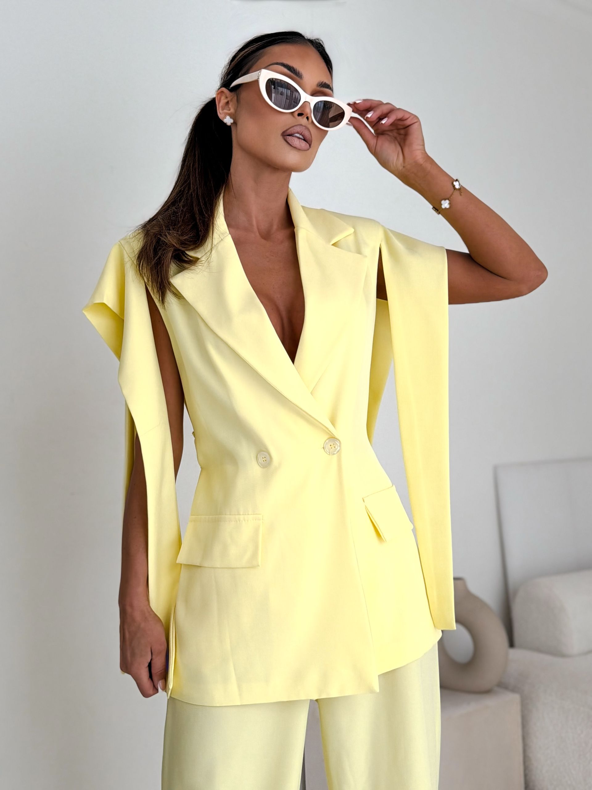 Komplet garniturowy damski „Aura Yellow” – żółty