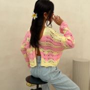 SWETER WAVY CANDY PINK & BUTTER YELLOW
