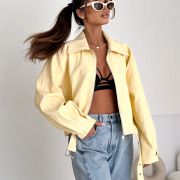 „ECO CHIC” Kurtka z eko skóry – Żółty