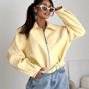 „ECO CHIC” Kurtka z eko skóry – Żółty