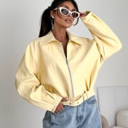 „ECO CHIC” Kurtka z eko skóry – Żółty