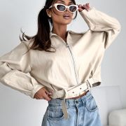 „ECO CHIC” Kurtka z eko skóry – Beż