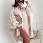 Sukienka koszulowa „Beige Muse’’ -jasny beż