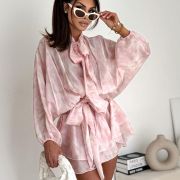 Sukienka „Blush Mirage” – różowo-beżowa