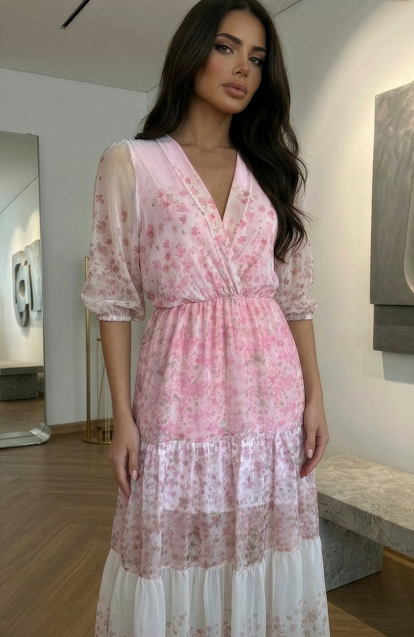 Sukienka Floral Breeze – Różowa