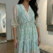 Sukienka Floral Breeze – Miętowa