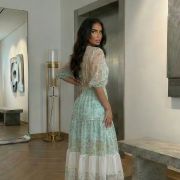 Sukienka Floral Breeze – Miętowa