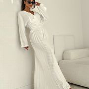 Kombinezon Pleated Elegance – ecru LUMÉ