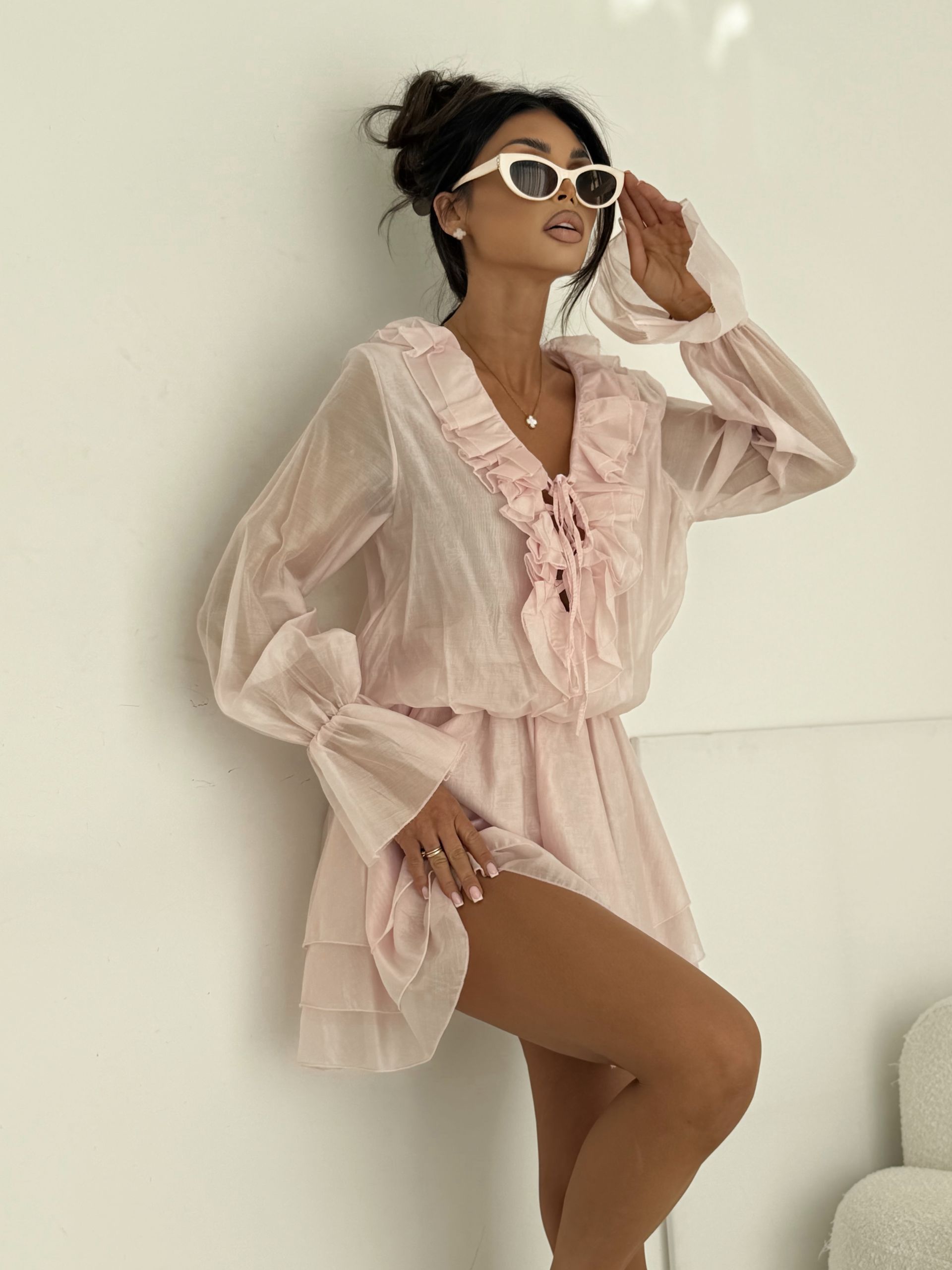 SUKIENKA BELLA RUFFLE PINK