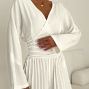 Kombinezon Pleated Elegance – ecru LUMÉ