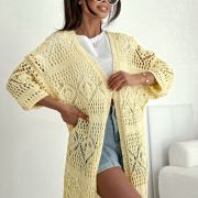 Kardigan Ażurowy Summer Lace – Żółty