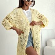 Kardigan Ażurowy Summer Lace – Żółty