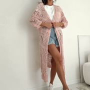 Kardigan Ażurowy Summer Lace – Pudrowy Róż