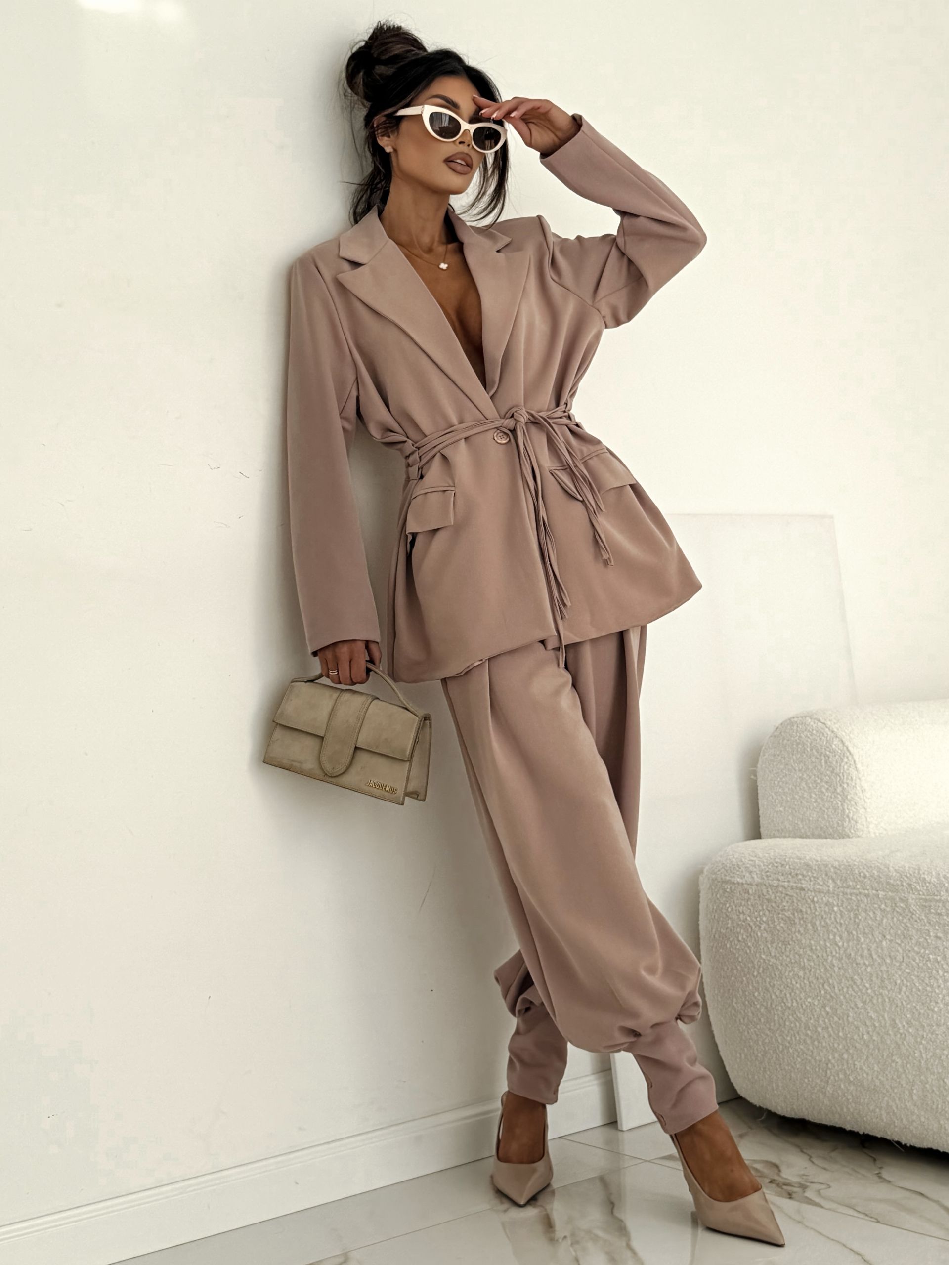 Komplet Celeste pudrowy róż