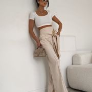 LILGLAM  🌸 Spodnie Glam Belt beż