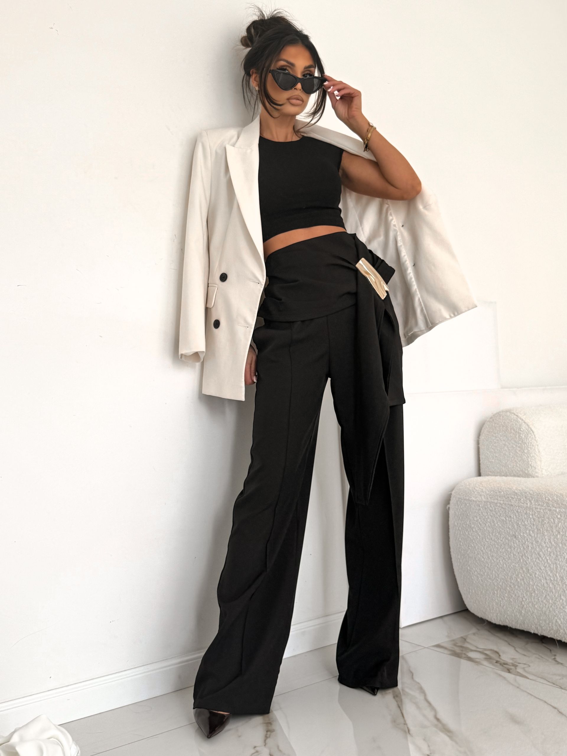 LILGLAM 🌸 Spodnie Glam Belt Black