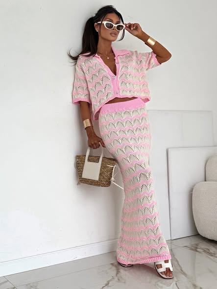 LILGLAM / NOWA KOLEKCJA 🌸 Wave Knit Set Pink