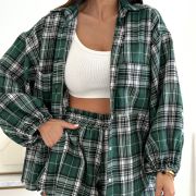 Komplet Flannel Chic – zielona krata