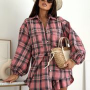 Komplet Flannel Chic – różowa krata